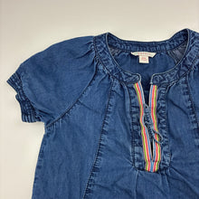 Load image into Gallery viewer, Girls Esprit, chambray cotton short sleeve dress, GUC, size 2-3, L: 50cm