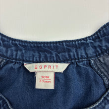 Load image into Gallery viewer, Girls Esprit, chambray cotton short sleeve dress, GUC, size 2-3, L: 50cm