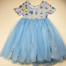 Load image into Gallery viewer, Girls Cotton On, floral &amp; tulle dress, EUC, size 7, L: 65cm