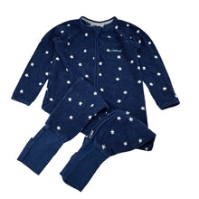 Load image into Gallery viewer, Unisex Bonds, navy terry zip wondersuit / zippy / romper, GUC, size 2,  