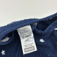 Load image into Gallery viewer, Unisex Bonds, navy terry zip wondersuit / zippy / romper, GUC, size 2,  