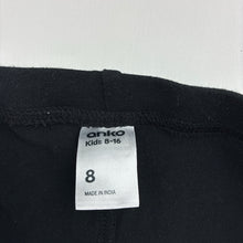 Load image into Gallery viewer, Girls Anko, black stretchy leggings, Inside leg: 48cm, GUC, size 8,  