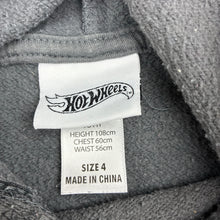 Load image into Gallery viewer, Boys Hot Wheels, fleece lined hoodie sweater, wash fade &amp; pilling, FUC, size 4,  