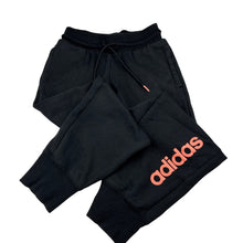 Load image into Gallery viewer, Girls Adidas, black track pants, elasticated, Inside leg: 51cm, GUC, size 7-8,  