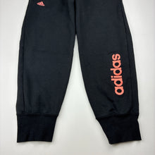 Load image into Gallery viewer, Girls Adidas, black track pants, elasticated, Inside leg: 51cm, GUC, size 7-8,  