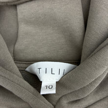 Load image into Gallery viewer, Girls Tilii, khaki fleece lined hoodie sweater, EUC, size 10,  