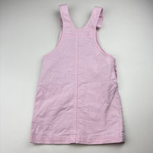 Load image into Gallery viewer, Girls Kids &amp; Co, pink stretch denim overalls dress / pinafore, light marks, FUC, size 3, L: 54cm