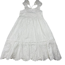 Load image into Gallery viewer, Girls Zara, lined broderie cotton summer dress, EUC, size 7, L: 75cm