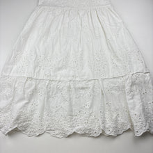 Load image into Gallery viewer, Girls Zara, lined broderie cotton summer dress, EUC, size 7, L: 75cm