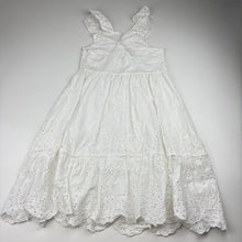 Load image into Gallery viewer, Girls Zara, lined broderie cotton summer dress, EUC, size 7, L: 75cm