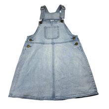 Load image into Gallery viewer, Girls Anko, blue stretch denim overalls dress / pinafore, GUC, size 9, L: 66cm