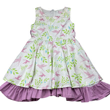 Load image into Gallery viewer, Girls Sweet Charlotte, cotton sleeveless dress, birds, light marks at neck, FUC, size 6, L: 59cm