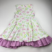 Load image into Gallery viewer, Girls Sweet Charlotte, cotton sleeveless dress, birds, light marks at neck, FUC, size 6, L: 59cm