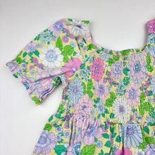 Load image into Gallery viewer, Girls Cotton On, floral linen blend dress, small marks back left side, FUC, size 4, L: 56cm