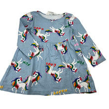 Load image into Gallery viewer, Girls H&amp;M, cotton long sleeve dress, unicorns, FUC, size 3-4, L: 45cm