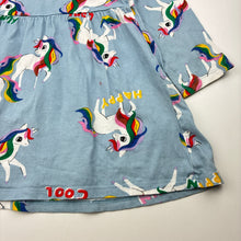 Load image into Gallery viewer, Girls H&amp;M, cotton long sleeve dress, unicorns, FUC, size 3-4, L: 45cm