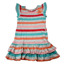Load image into Gallery viewer, Girls Target, striped short sleeve dress, FUC, size 4, L: 51cm