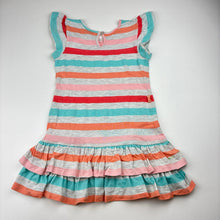Load image into Gallery viewer, Girls Target, striped short sleeve dress, FUC, size 4, L: 51cm