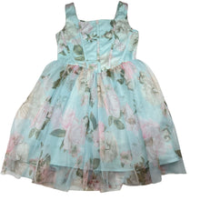 Load image into Gallery viewer, Girls Zunie, lined floral tulle party dress, no size, armpit to armpit: 33.5cm, FUC, size 8, L: 70cm