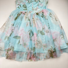 Load image into Gallery viewer, Girls Zunie, lined floral tulle party dress, no size, armpit to armpit: 33.5cm, FUC, size 8, L: 70cm