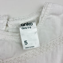 Load image into Gallery viewer, Girls Anko, lined white cotton dress, EUC, size 5, L: 50cm