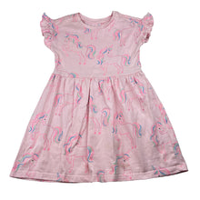 Load image into Gallery viewer, Girls Anko, pink cotton dress, unicorns, FUC, size 5, L: 54cm
