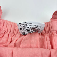 Load image into Gallery viewer, Girls Mango, pink cotton summer dress, light mark lower front, FUC, size 3, L: 51cm