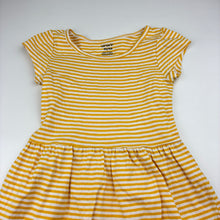 Load image into Gallery viewer, Girls Carter's, yellow &amp; white stripe cotton dress, FUC, size 4, L: 52cm