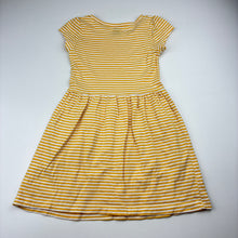 Load image into Gallery viewer, Girls Carter's, yellow &amp; white stripe cotton dress, FUC, size 4, L: 52cm