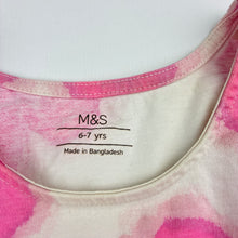 Load image into Gallery viewer, Girls M&amp;S, floral cotton summer dress, light mark at neck, FUC, size 6-7, L: 57cm