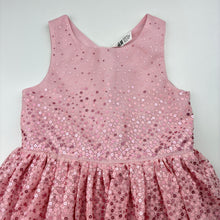 Load image into Gallery viewer, Girls H&amp;M, pink tulle &amp; sequin party dress, GUC, size 7, L: 77cm
