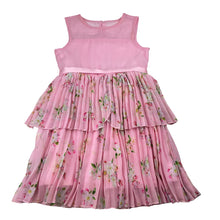 Load image into Gallery viewer, Girls Origami, lined pleated floral party dress, FUC, size 5, L: 60cm