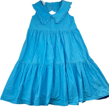 Load image into Gallery viewer, Girls Zara, blue cotton summer dress, FUC, size 7, L: 66cm