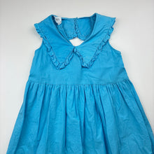 Load image into Gallery viewer, Girls Zara, blue cotton summer dress, FUC, size 7, L: 66cm