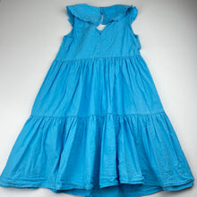 Load image into Gallery viewer, Girls Zara, blue cotton summer dress, FUC, size 7, L: 66cm