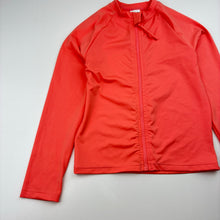 Load image into Gallery viewer, Girls Wave Zone, zip up long sleeve rashie / swim top, EUC, size 8,  