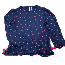 Load image into Gallery viewer, Girls Billieblush, navy viscose long sleeve top, GUC, size 8,  