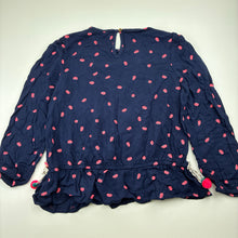 Load image into Gallery viewer, Girls Billieblush, navy viscose long sleeve top, GUC, size 8,  