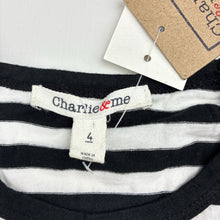 Load image into Gallery viewer, Girls Charlie &amp; Me, soft cotton tee / top, NEW, size 4,  