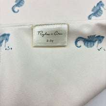 Load image into Gallery viewer, Unisex Rylee + Cru, rashie suit, seahorses, pilling on bottom, FUC, size 2-3,  