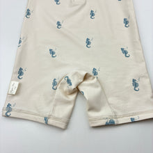 Load image into Gallery viewer, Unisex Rylee + Cru, rashie suit, seahorses, pilling on bottom, FUC, size 2-3,  