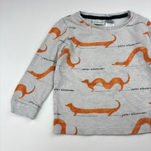 Load image into Gallery viewer, Unisex Peter Alexander, waffle long sleeve pyjama top, dogs, GUC, size 2,  