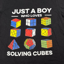 Load image into Gallery viewer, Boys black, tee / top, no labels, armpit to armpit: 37cm, GUC, size 8-10,  