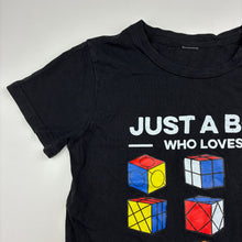 Load image into Gallery viewer, Boys black, tee / top, no labels, armpit to armpit: 37cm, GUC, size 8-10,  