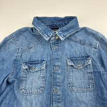 Load image into Gallery viewer, Boys H&amp;M, denim long sleeve shirt, poppers, GUC, size 3,  