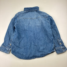 Load image into Gallery viewer, Boys H&amp;M, denim long sleeve shirt, poppers, GUC, size 3,  