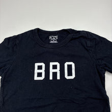 Load image into Gallery viewer, Boys The Children's Place, black cotton tee / top, Bro, GUC, size 3,  