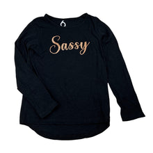 Load image into Gallery viewer, Girls Brilliant Basics, black cotton long sleeve tee / top, GUC, size 6,  