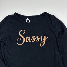 Load image into Gallery viewer, Girls Brilliant Basics, black cotton long sleeve tee / top, GUC, size 6,  