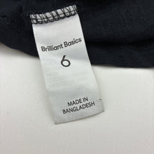 Load image into Gallery viewer, Girls Brilliant Basics, black cotton long sleeve tee / top, GUC, size 6,  